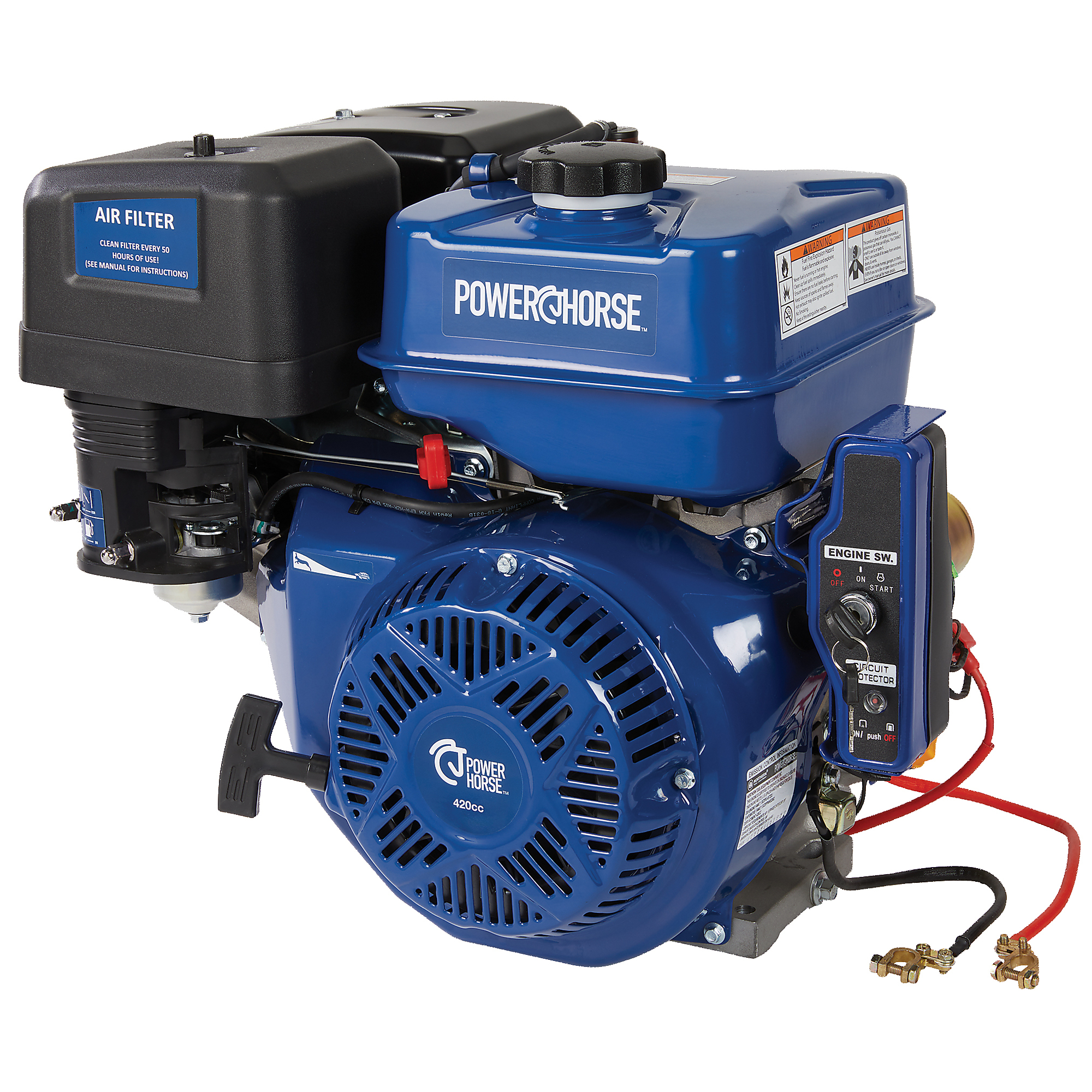 Powerhorse OHV Horizontal Engine, 420cc, 12.5 HP, 1in. x 3-31/64in. Shaft